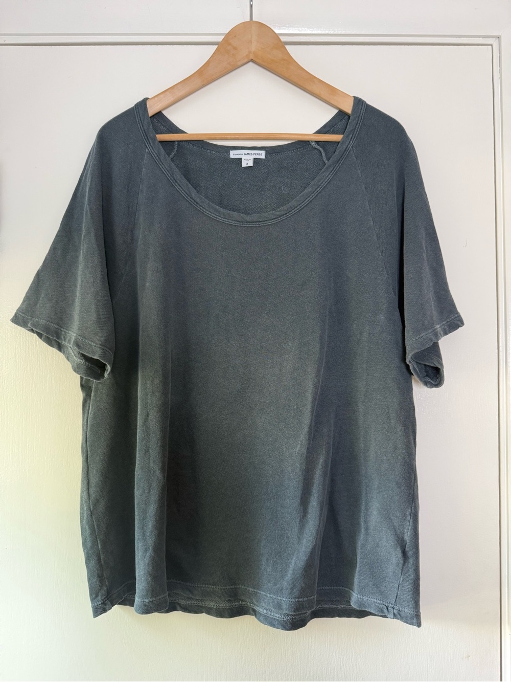 James Perse Scoop Neck Knit Top Slouchy Boho Chic Relaxed Streetwear
